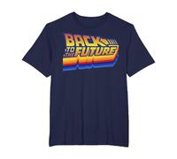 Logo rétro Back to The Future 35th Anniversary T-Shirt, Homme Grandes Tailles, Bleu Marine, 5X Tall