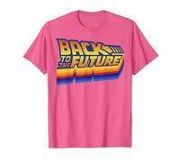 Logo rétro Back to The Future 35th Anniversary T-Shirt, Homme, Rose Chiné, XXL