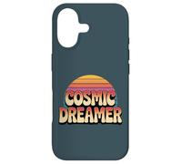 Logo rétro Cosmic Dreamer au Coucher du Soleil, Style Vintage Coque pour iPhone 17