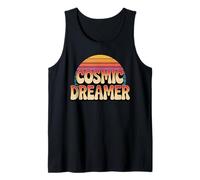 Logo rétro Cosmic Dreamer au Coucher du Soleil, Style Vintage Débardeur