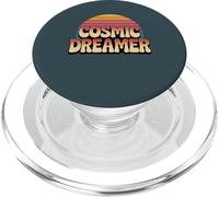 Logo rétro Cosmic Dreamer au Coucher du Soleil, Style Vintage PopSockets PopGrip pour MagSafe