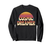 Logo rétro Cosmic Dreamer au Coucher du Soleil, Style Vintage Sweatshirt