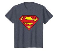 Logo Superman Classique de DC Kids T-Shirt, Enfant, Bleu Chiné, 6 Ans