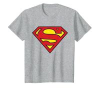 Logo Superman Classique de DC Kids T-Shirt, Enfant, Gris Chiné, 6 Ans