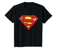Logo Superman Classique de DC Kids T-Shirt, Enfant, Noir, 6 Ans