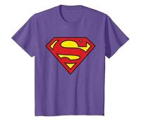 Logo Superman Classique de DC Kids T-Shirt, Enfant, Violet Chiné, 4 Ans