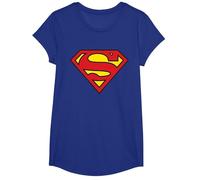 Logo Superman Classique de DC Kids T-Shirt, Fille, Bleu Royal, M