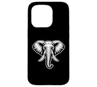 Logo tête d'éléphant Audacieux, Dessin Animalier, Safari Coque pour iPhone 15 Pro