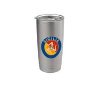 Logo Trinacria sicilien Gobelet isotherme en acier inoxydable double paroi