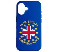Logo Union Jack drôle Bleu, Jaune, Rouge Coque pour iPhone 16