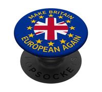 Logo Union Jack drôle Bleu, Jaune, Rouge PopSockets PopGrip Adhésif