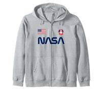 Logo ver de la NASA + Drapeau USA + Patch de Mission Enterprise 1977 Sweat à Capuche