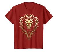 Logo Warcraft Gaming Alliance Metallic-Crest Epic Gamer T-Shirt, Enfant, Canneberge, 3 Ans
