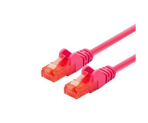 LOGON PROFESSIONAL Câble de brassage RJ45 Ethernet U/UTP CAT6, certifié, 1 mètre, magenta