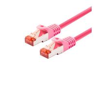 LOGON PROFESSIONAL - Câble Patch S/FTP PIMF Catégorie 6 (CAT6) - 3 Mètres - Câble réseau RJ45 blindé magenta