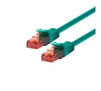 LOGON PROFESSIONAL Câble réseau RJ45 U/UTP CAT6 20 mètres, câble de brassage non blindé vert, 100 Ohm, certifié