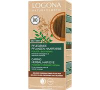 LOGONA Naturkosmetik Coloration végétale nourrissante pour cheveux, végétalienne, au henné bio pour une couleur intense et une brillance intenses, marron ambré (marron), 1 x 100 g