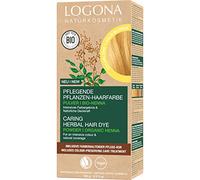 LOGONA Naturkosmetik Coloration végétale nourrissante, végétalienne, au henné bio pour une couleur et une brillance intenses, blond doré (blond) - 1 x 100 g