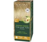 LOGONA Naturkosmetik Cosmétiques naturels Poudre de coloration végétale 010 Blond doré végétalien et naturel couleur naturelle des cheveux blonds au henné coloration, or, 100 pièces