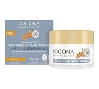 LOGONA Naturkosmetik Crème de nuit anti-âge régénérante pour le visage avec formule végétalienne, avec argousier bio et hyaluron, protection contre la vieillesse, 50 ml