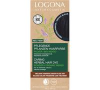 LOGONA Naturkosmetik Coloration végétale nourrissante, végétalienne, à l'indigo bio pour une couleur et une brillance intenses, noir indigo (noir), 1 x 100 g