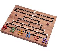 LOGOPLAY Blocus pour 2 à 6 Joueurs - Jeu de dés - Jeu de stratégie - Jeu de société - Jeu de société en Bois avec Plateau de Jeu Pliable
