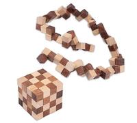 LOGOPLAY Cube serpent 4 x 4 taille S - 6 x 6 x 6 cm - Snake Cube - Cube serpent - Puzzle 3D - Jeu de puzzle - Jeu de patience - Jeu de logique en bois noble