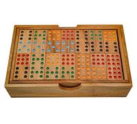 LOGOPLAY Domino Double 9 - Jeu de société - Jeu de société en bois avec 56 pions