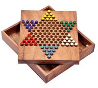 LOGOPLAY Halma GR. S - Stern Halma - Chinese Checkers - Jeu de stratégie - Jeu de société en Bois
