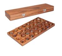 LOGOPLAY Hus Jeu de Fermoirs Métal Argent - 2 Joueurs - Bao - Kalaha - Pierres précieuses incluses