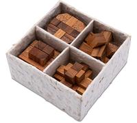 LOGOPLAY Lot de 4 jeux de puzzle - Collection de jeux de puzzle 3D - Jeux de réflexion - Jeux de puzzle - Jeux de patience - Jeux de logique dans une boîte cadeau décorative