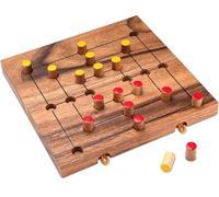 LOGOPLAY Mühle Taille XL avec plateau de jeu pliable pour 2 joueurs - Jeu de stratégie en bois