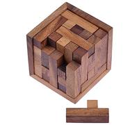 LOGOPLAY Packcube 125 - Puzzle 3D - Jeu de réflexion - Jeu d'énigmes - Jeu de Patience - Jeu de logique dans Un Cadre en Bois