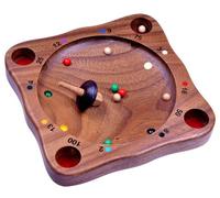 LOGOPLAY Roulette tyrolienne | Jeu de toupie | Jeu d'adresse | Jeu de société | Jeu de société en Bois | | Vert Rouge