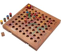 LOGOPLAY Serpent et échelle Taille XL avec plateau de jeu pliable pour 2 à 4 joueurs - Jeu de dés en bois