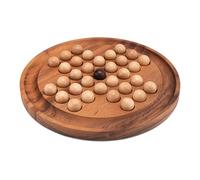 LOGOPLAY Solitaire - Taille XL - Rond avec boules - Diamètre : 26 cm - Solitaire - Jeu de réflexion - patience - Jeu de logique en bois de graines