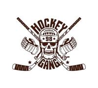 logos de hockey masques de gardien de but Stickers muraux en vinyle 49.4x67.1cm Ne se décolle pas Café