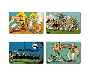 Logoshirt Astérix Le Gaulois- Asterix, Obelix, Panoramix & Abraracourcix Ensemble de 4 Planches à Petit-déjeuner - Multicolore - Design Original sous Licence