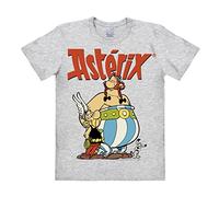 Logoshirt® Astérix Le Gaulois I Astérix et Obélix I T-Shirt imprimé I Femme & Homme I Manches Courtes I Gris chiné I Design Original sous Licence I Taille XXL