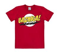 Logoshirt® Big Bang Theory I Bazinga I Logo I T-Shirt imprimé I Femme & Homme I Manches Courtes I Rouge I Design Original sous Licence I Taille S