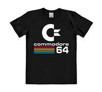 Logoshirt® Commodore 64 I C64 I Logo I T-Shirt imprimé I Femme & Homme I Manches Courtes I Noir I Design Original sous Licence I Taille XXL