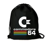 Logoshirt® Commodore 64 I Logo I Sac de gym I Cotton I Imprimé I AZO-free I Cordon de serrage I noir I Design sous licence