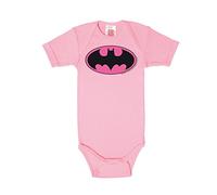 Logoshirt® DC Comics I Batman I Logo Rose I Gigoteuse I Body pour bébé I Fille & Garçon I Manches Courtes I Rose I Design Original sous Licence I Taille 2-4 Ans