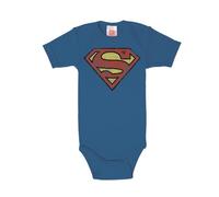 Logoshirt® DC Comics I Superman I Logo I Gigoteuse I Body pour bébé I Fille & Garçon I Manches Courtes I Bleu I Design Original sous Licence I Taille 3-6 Mois