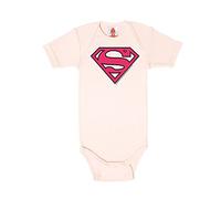 Logoshirt® DC Comics I Superman I Logo Rose I Gigoteuse I Body pour bébé I Fille & Garçon I Manches Courtes I Rose Clair I Design Original sous Licence I Taille 0-2 Mois