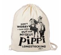 Logoshirt® Fifi Brindacier I Citation I Sac de gym I Cotton I Imprimé I AZO-free I Cordon de serrage I naturel I Design sous licence