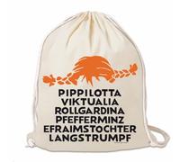 Logoshirt® Fifi Brindacier I Nom I Sac de gym I Cotton I Imprimé I AZO-free I Cordon de serrage I naturel I Design sous licence