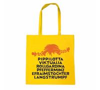 Logoshirt® Fifi Brindacier I Nom I Sac en coton I imprimé I avec longues poignées I jaune I Design sous licence