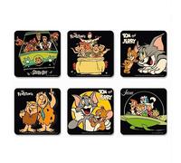 Logoshirt®️ Hanna-Barbera I Cartoons I Ensemble de 6 I Dessous de Verre I sous-Verres I Liège I 10x10cm I Impression Durable I Design Original sous Licence