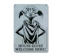 Logoshirt®️ Harry Potter - Dobby - House-Elves Welcome I Signe - Plaque en métal - Rétro I DIN A5 I Design Original sous Licence